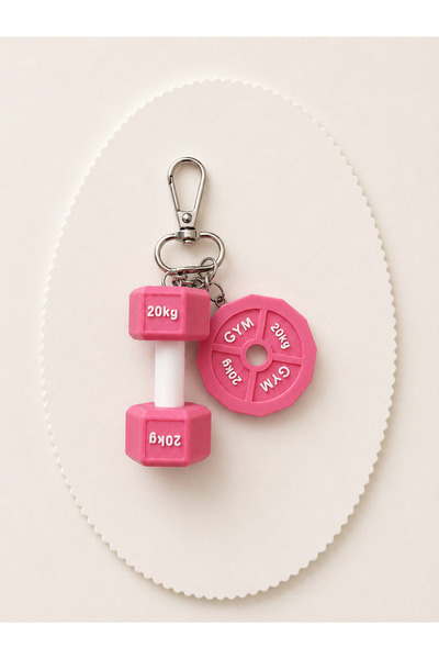 MSVstudio3d Gym Charm Keychain Large Size |   5 cm Dumbbell and Weight Plate ...