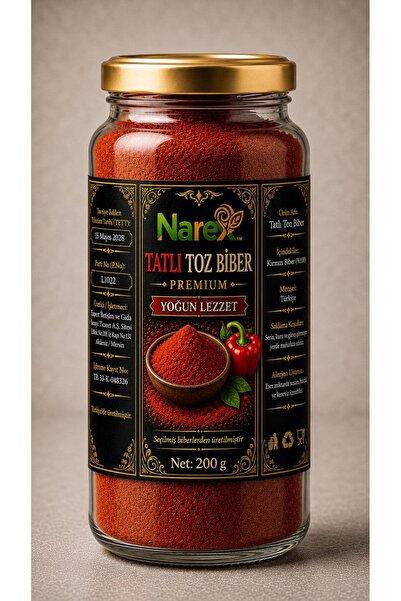NAREX Tatlı Toz Biber 200 Gr Cam Kavanoz Doğal Taze Öğütülmüş Premium Kalite
