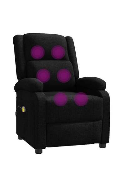 vidaxl Massage chair with wing backrest, black, fabric