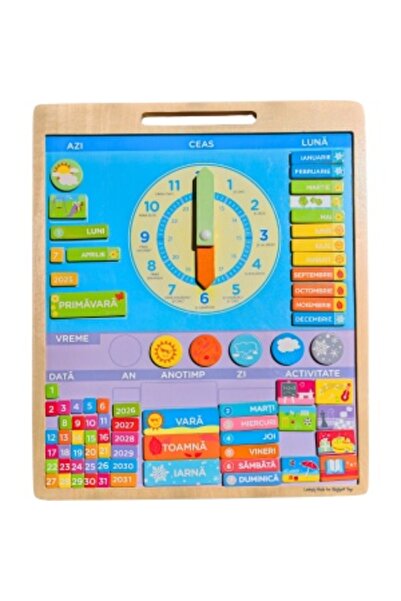 BIGJIGS Toys Calendar meteorologic magnetic Montessori - Limba română
