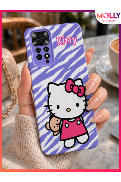Molly Purple Zebra Hello Kitty Pattern Silicone Case for Redmi Note 11 Pro