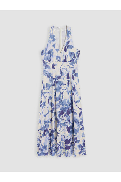 LC Waikiki Esvab • Modern & Distinctive V-Placed Floral Linen Blend Dress