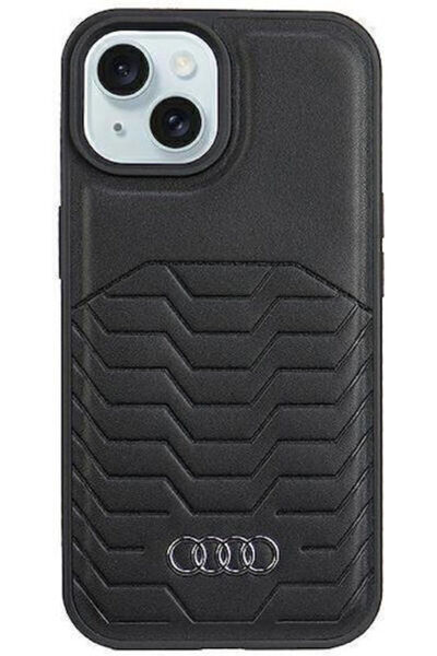 OEM Husă spate Piele sintetică / Piele / Plastic Negru (iPhone 15/14/13) Cod:...