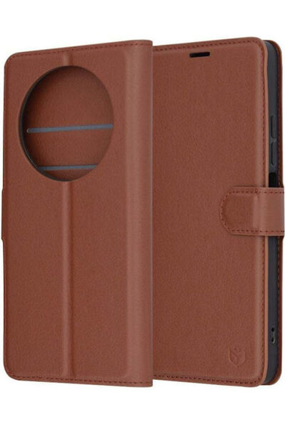 Techsuit Δερμάτινη Καφέ Θήκη Πλάτης (Xiaomi Redmi 14C - Techsuit)