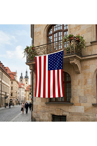 puntodizayn Amerika Birleşik Devletleri Bayrağı Premium Raşel Kumaş 150x225 Cm