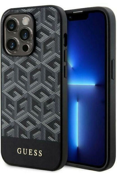 Guess GCube Stripes MagSafe Back Cover Plastic Magnetic Black (iPhone 14 Pro ...