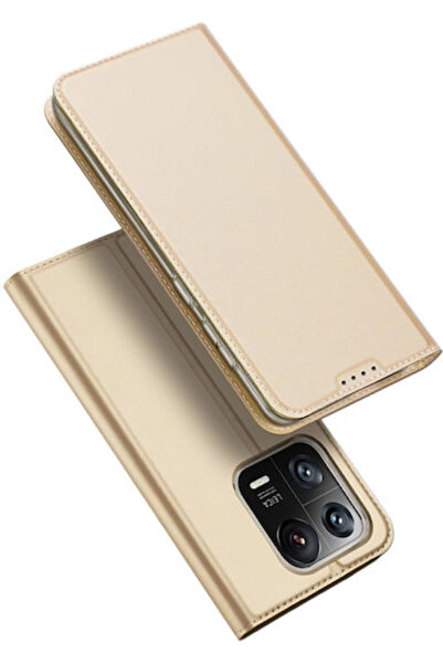 Dux Ducis Skin Pro Book Συνθετικό Δέρμα Χρυσό (Xiaomi 13 Pro)