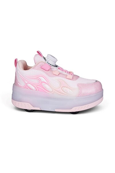 İmerShoes Unisex Çocuk Spor Ayakkabı Akıllı Bağcıklı Çıkarılabilen Patenli Işıklı Rahat Sneaker 030