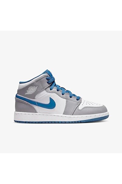 Nike Air Jordan 1 Mid True 'Blue Cement'-GS BASKETBOL AYAKKABISI