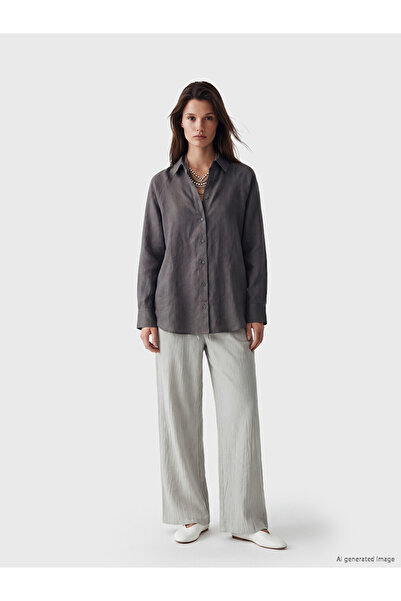 LC Waikiki Rmz Gi̇yi̇m Farkiyla Women's Textured Pants with Waist Cord