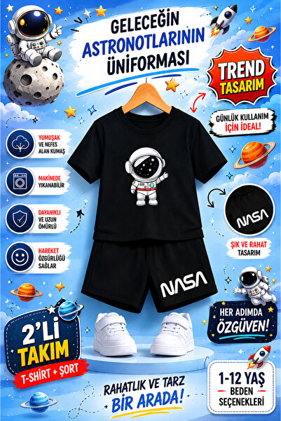 OVERMAX Nasa Astronaut Themed Kids' Set – Future Astronauts' Uniform |   2-Pi...