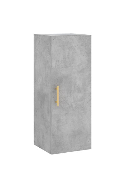 vidaxl Dulap montat pe perete, gri beton, 34,5x34x90 cm