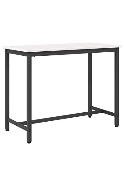 vidaxl masă Alb 100 x 50 x 77 cm Lemn ingineresc și oțel