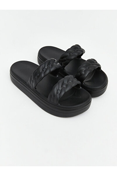LC Waikiki Black Double Striped Women's Slippers