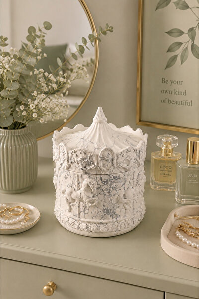 betonmall Jewelry & Gem Box 10 X 9 cm - Carousel Special Design Organizer Rin...