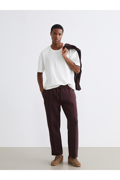 LC Waikiki Burgundy Loose Fit Men's Sweatpants