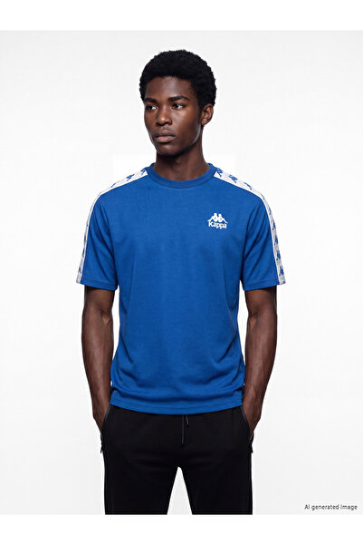 LC Waikiki Blue Crew Neck Printed Men's Sports T-Shirt