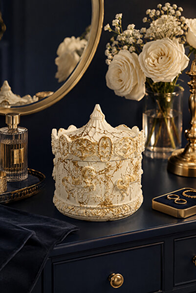 betonmall Jewelry & Gem Box 10 X 9 cm - Carousel Special Design Organizer Rin...