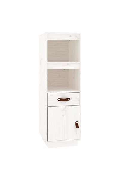 vidaxl Dulap înalt, alb, 34x40x108,5 cm, lemn masiv de pin