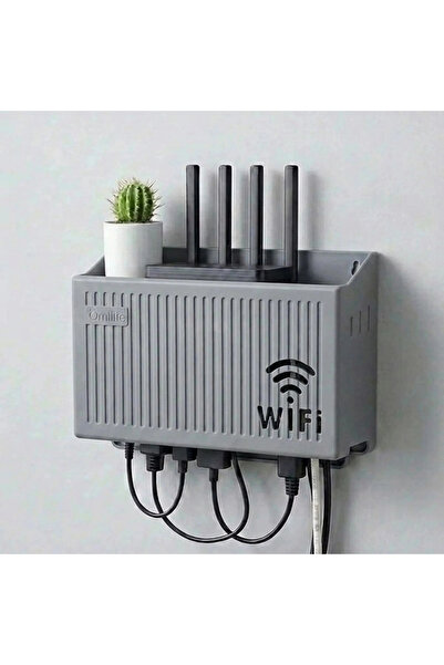 shopwave Wall Mounted Wi-Fi Modem Storage Box (Gray) – Cable Organizer Router...