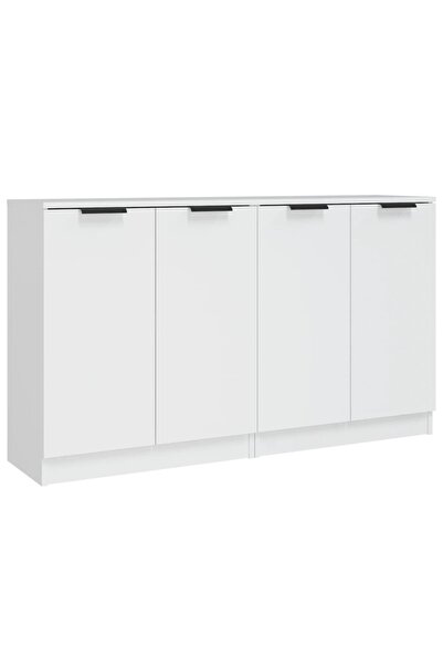 vidaxl Servante, 2 piese, alb, 60x30x70 cm, lemn prelucrat