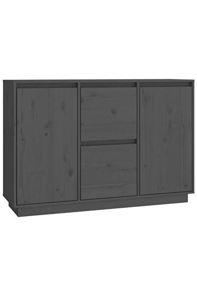 vidaxl Servantă, gri, 111x34x75 cm, lemn masiv de pin