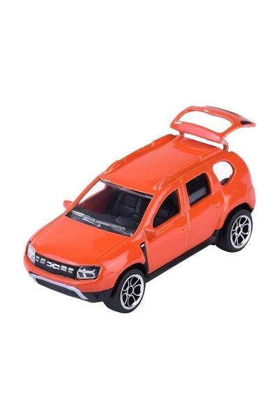 Majorette Model la scară 1:64 al Dacia Duster din 2015, de culoare portocalie.