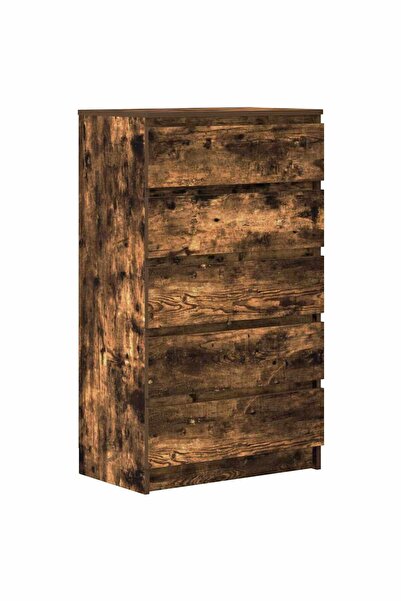 vidaxl Dulap cu sertar, stejar fumuriu, 60x36x103 cm, lemn prelucrat