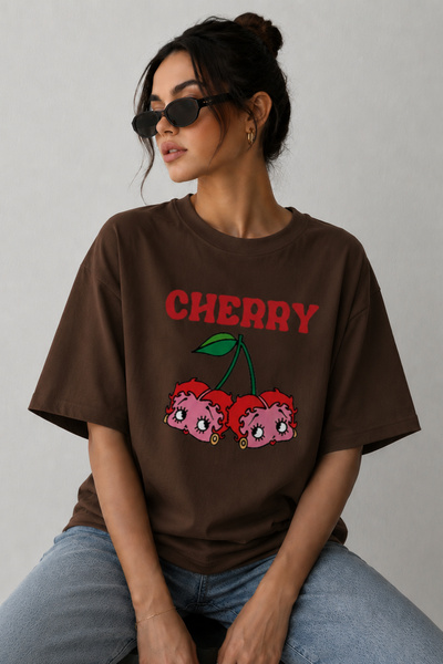 ArtYus Μπλουζάκι Unisex Oversize με στάμπα Cherry Character – Βαμβακερό T-Shi...