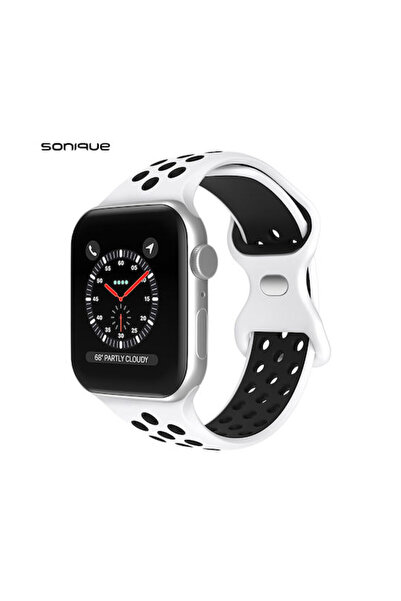 Other Sonique Αθλητικό Λουράκι Σιλικόνης Λευκό / Μαύρο (Apple Watch 44/45/46m...