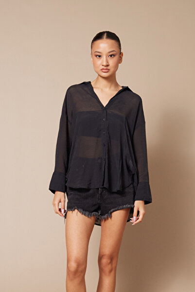 Nisan Transparent Comfortable Shirt Black