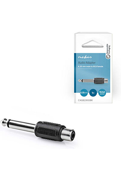 Nedis Μετατροπέας αρσενικό 6.3mm σε θηλυκό RCA 1 τεμάχιο CAGB23935BK