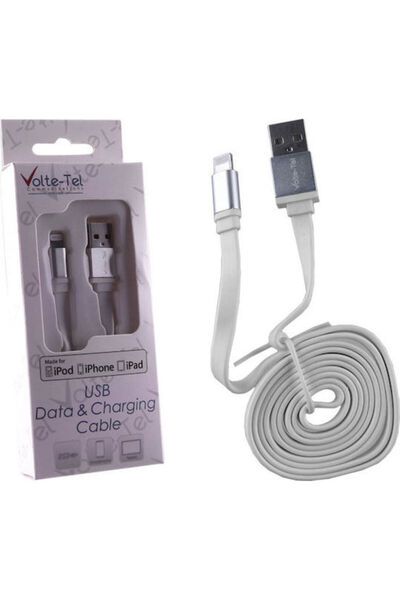 Other Volte-Tel Επίπεδο Καλώδιο USB-A σε Lightning Λευκό 1μ (8146305)