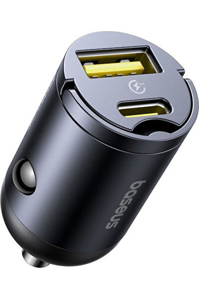 Baseus Tiny Star Μίνι Φορτιστής Αυτοκινήτου 30W 3.5A με Θύρες 1xUSB 1xType-C ...