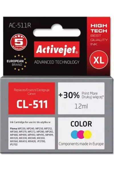 Other Συμβατό μελάνι για εκτυπωτές inkjet Active Jet, Canon CL-511, 12ml, Πολ...