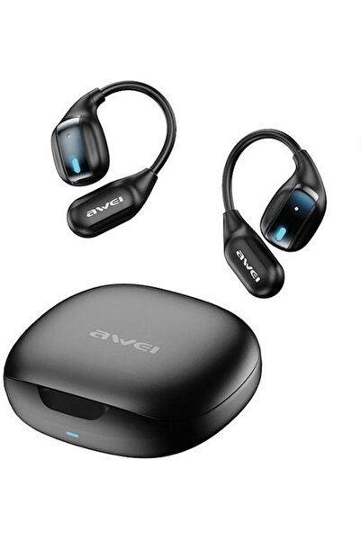 AWEI TZ12 Ακουστικά Bluetooth Handsfree Ανοιχτού Τύπου με Θήκη Φόρτισης Μαύρα