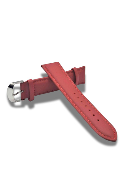 GENUINE LEATHER Curea elegantă de ceas din piele roșie de 18mm cu cataramă ar...