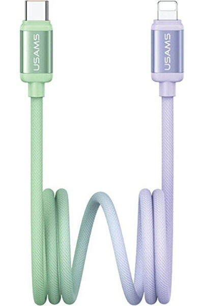 Usams Καλώδιο USB-A σε Lightning 30W Πράσινο 1.2μ (SJ757USB02)