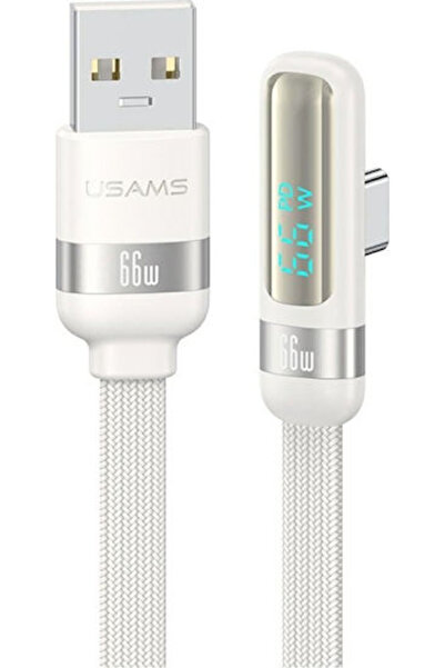 Usams Καλώδιο USB 2.0 USB-C Αρσενικό σε USB-A / USB-C 66W PD Λευκό 1.2μ SJ651...