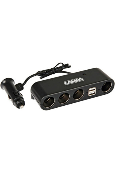 Lampa Φορτιστής αυτοκινήτου 60W 1A με θύρες: 2xUSB 4xLighter με ενσωματωμένο ...