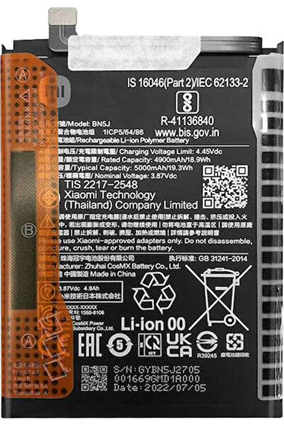 Xiaomi Battery Poco X5 Official Bn5j 5000mah Black