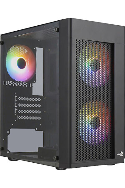 AEROCOOL Carcasă PC Hexform Gaming Mini Tower cu fereastră laterală, negru