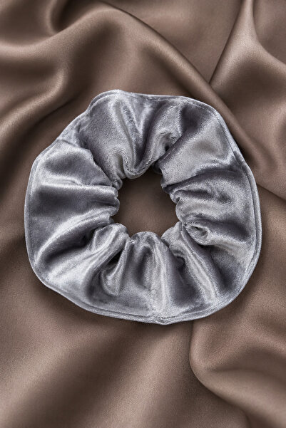 AYSE AGDAS Gray Velvet Hair Clip Single Soft Fabric Elastic Hair Clip