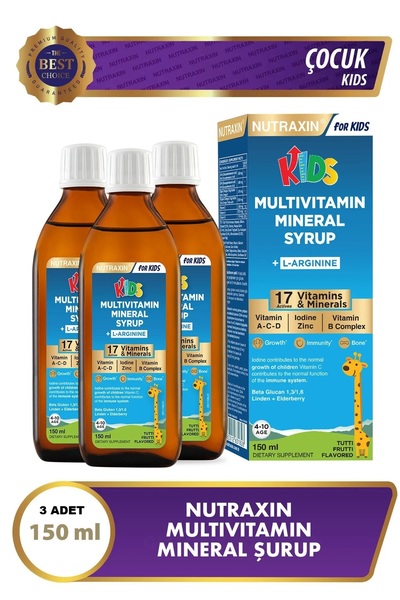 Nutraxin Multivitamin & Mineral Şurup 150 Ml - 3 ADET