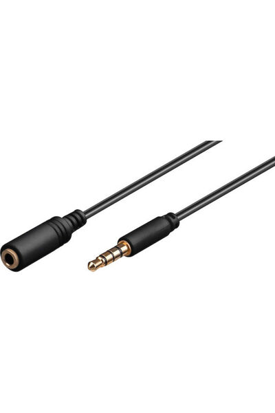 goobay Καλώδιο Jack 3.5mm, Αρσενικό 3.5mm - Θηλυκό 3.5mm, Μαύρο, 3μ, 62480