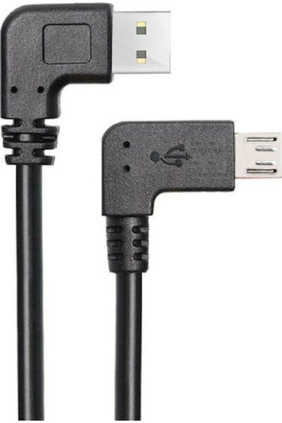 POWERTECH Γωνία 1μ (90°) ° Καλώδιο USB 2.0 σε micro USB (CAB-U133)