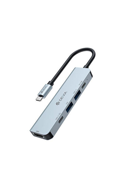 Devia EC702 USB-C Σταθμός Σύνδεσης με HDMI 4K PD Γκρι