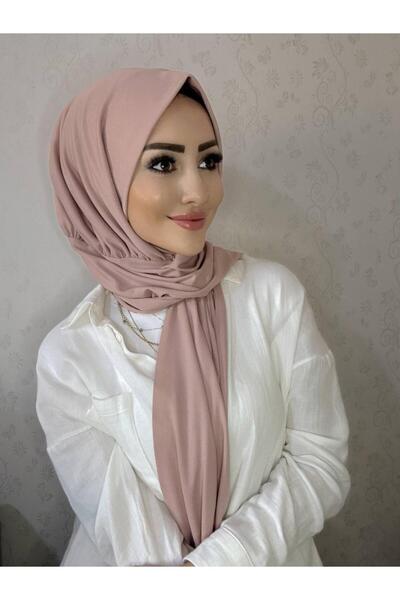 OykumBone Pudra Women's Sandy Fabric Ready-To-Wear Shawl with Snap Fasteners