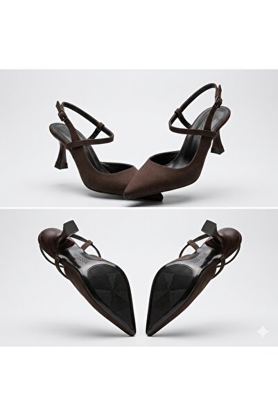 KİNDEP (Wiesse) Closed Toe Women's Shoes with Heels Brown
