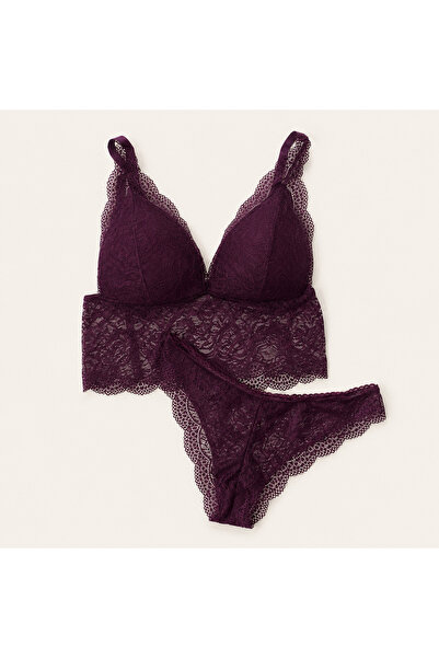 NEVA Lingerie Dantel Bralet ve Külot Takımı
